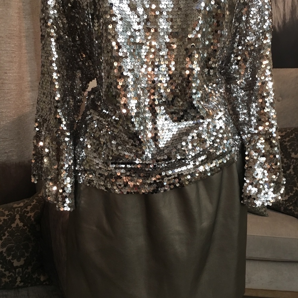 Zara Bronze Metallic Polyester Skirt - Picture 1 of 8